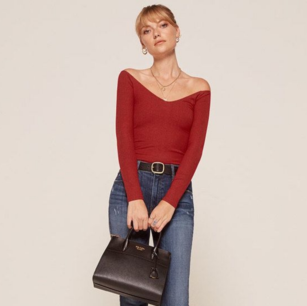 The Reformation Sundown Top - Crimson